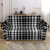 Black And White Border Tartan Print Loveseat Slipcover