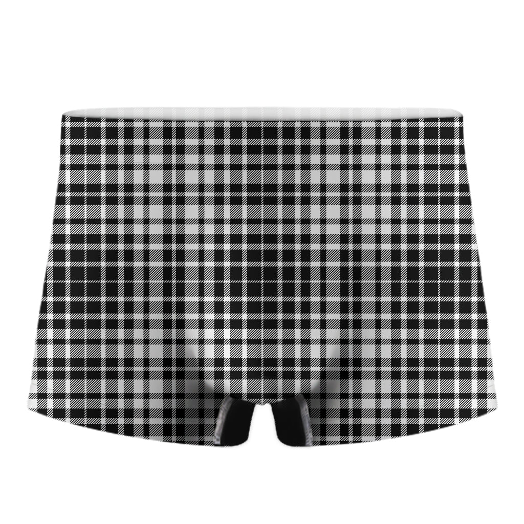 Black And White Border Tartan Print Men's Boxer Briefs