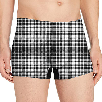Black And White Border Tartan Print Men's Boxer Briefs