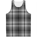 Black And White Border Tartan Print Men's Tank Top