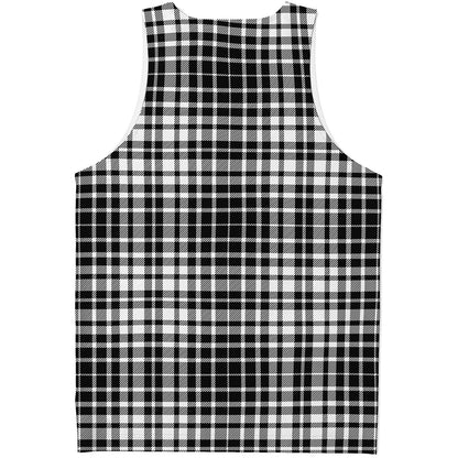 Black And White Border Tartan Print Men's Tank Top