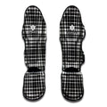 Black And White Border Tartan Print Muay Thai Shin Guards