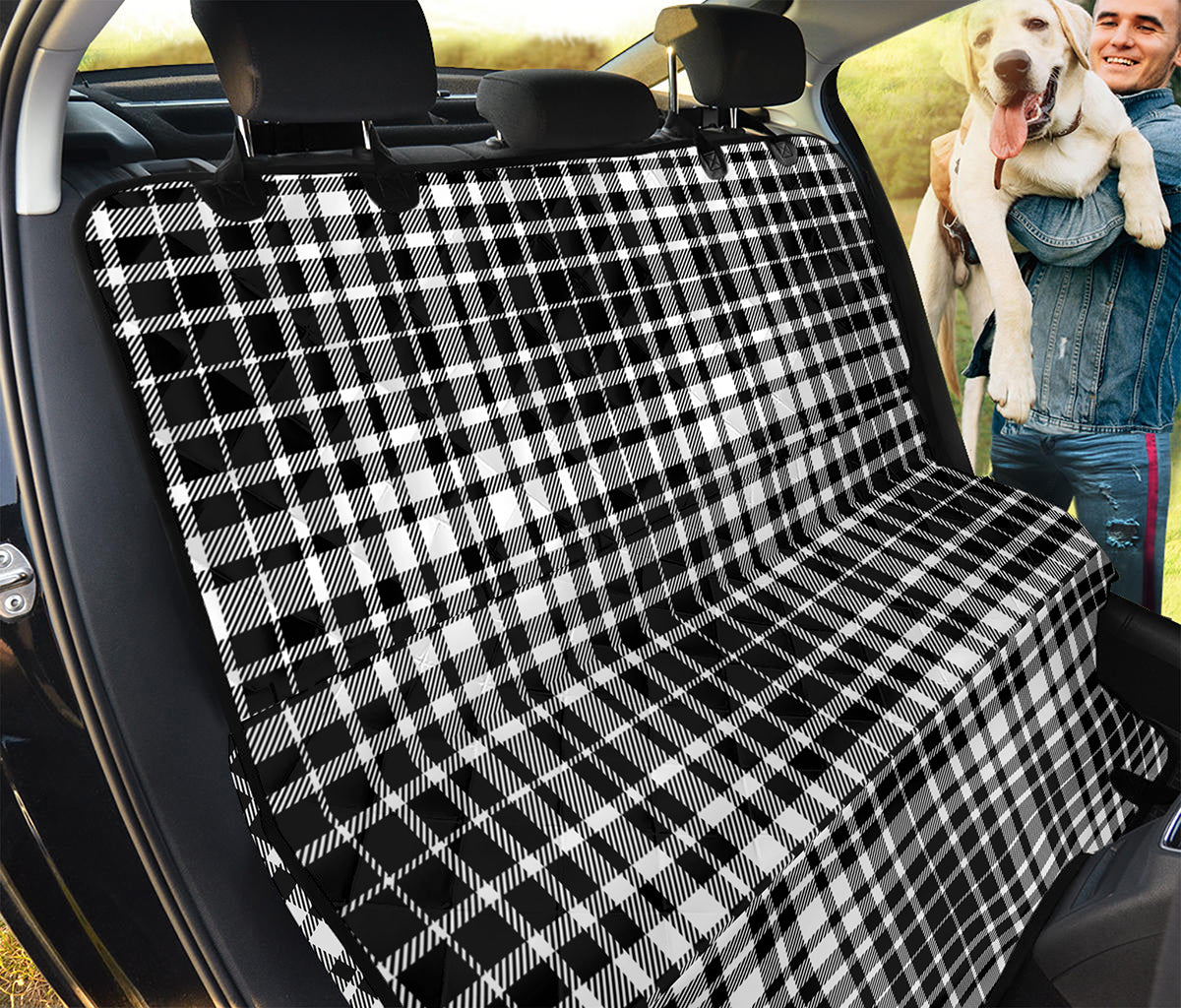Black And White Border Tartan Print Pet Car Back Seat Cover