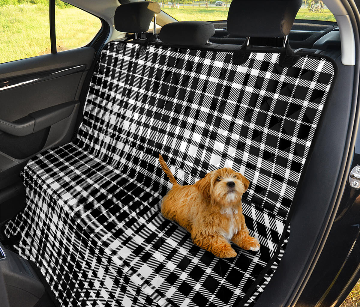 Black And White Border Tartan Print Pet Car Back Seat Cover