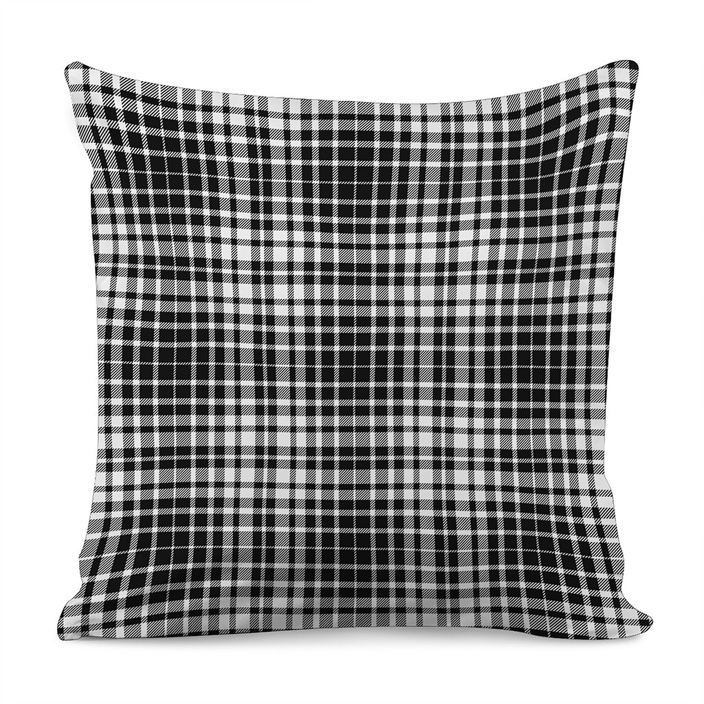 Black And White Border Tartan Print Pillow Cover