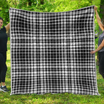 Black And White Border Tartan Print Quilt