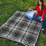 Black And White Border Tartan Print Quilt