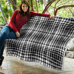 Black And White Border Tartan Print Quilt