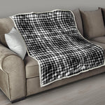 Black And White Border Tartan Print Quilt