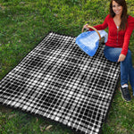 Black And White Border Tartan Print Quilt