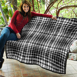 Black And White Border Tartan Print Quilt