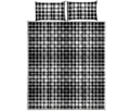 Black And White Border Tartan Print Quilt Bed Set