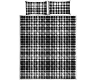 Black And White Border Tartan Print Quilt Bed Set