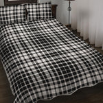 Black And White Border Tartan Print Quilt Bed Set