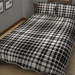 Black And White Border Tartan Print Quilt Bed Set