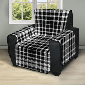 Black And White Border Tartan Print Recliner Protector