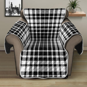 Black And White Border Tartan Print Recliner Protector