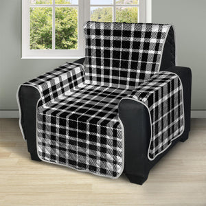 Black And White Border Tartan Print Recliner Protector