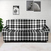 Black And White Border Tartan Print Sofa Cover