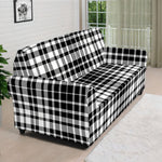 Black And White Border Tartan Print Sofa Cover