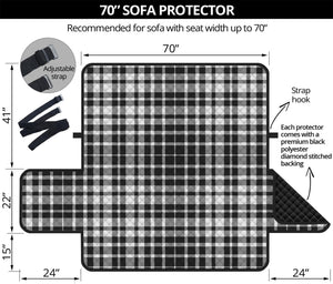 Black And White Border Tartan Print Sofa Protector