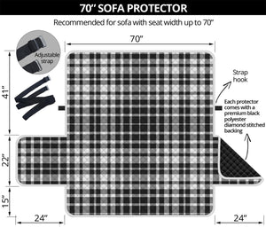 Black And White Border Tartan Print Sofa Protector