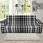 Black And White Border Tartan Print Sofa Slipcover