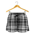 Black And White Border Tartan Print Women's Shorts