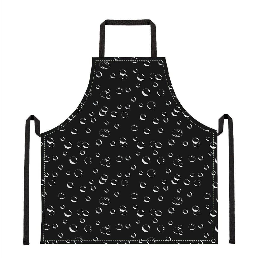 Black And White Bubble Pattern Print Apron