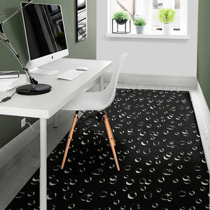 Black And White Bubble Pattern Print Area Rug