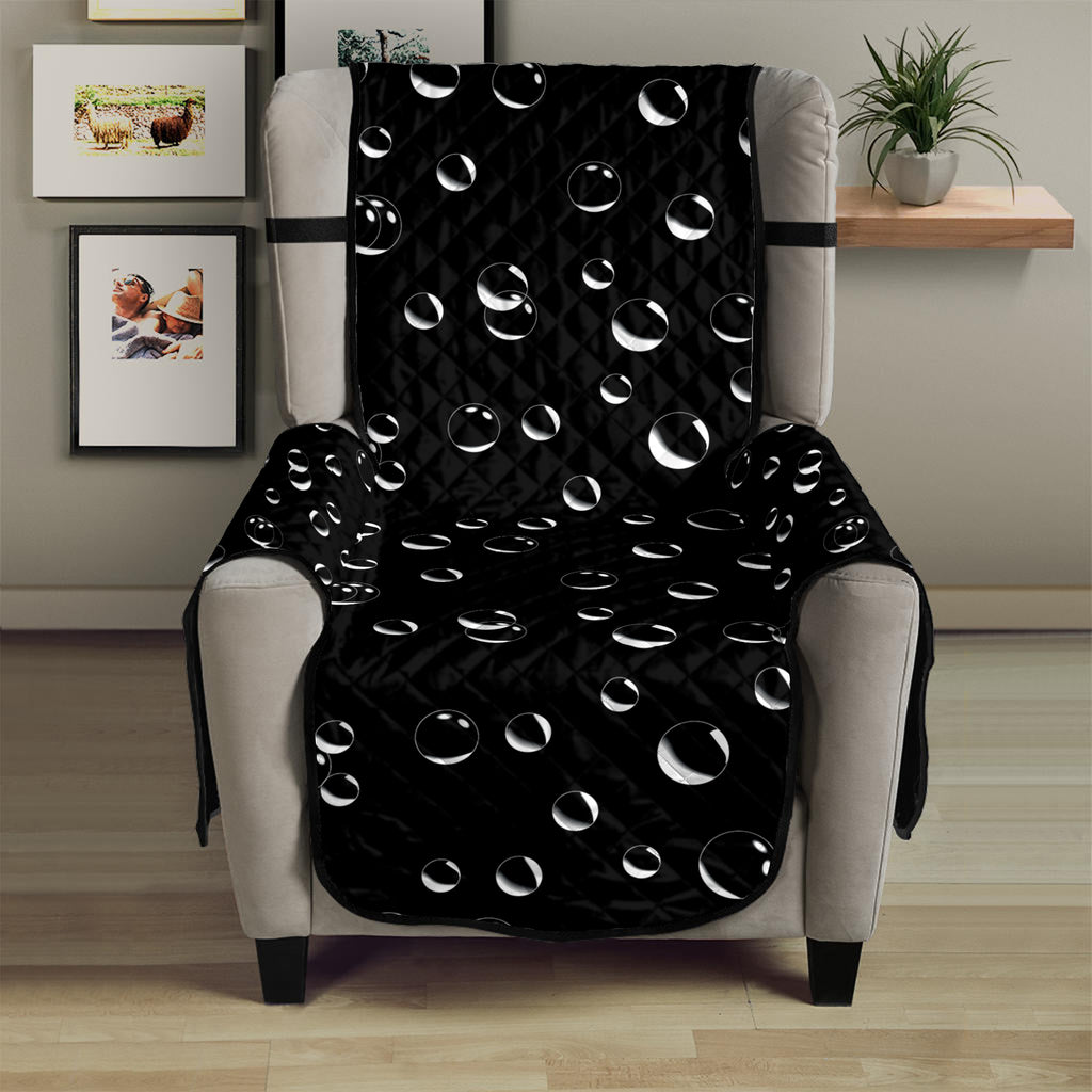 Black And White Bubble Pattern Print Armchair Protector