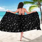 Black And White Bubble Pattern Print Beach Sarong Wrap