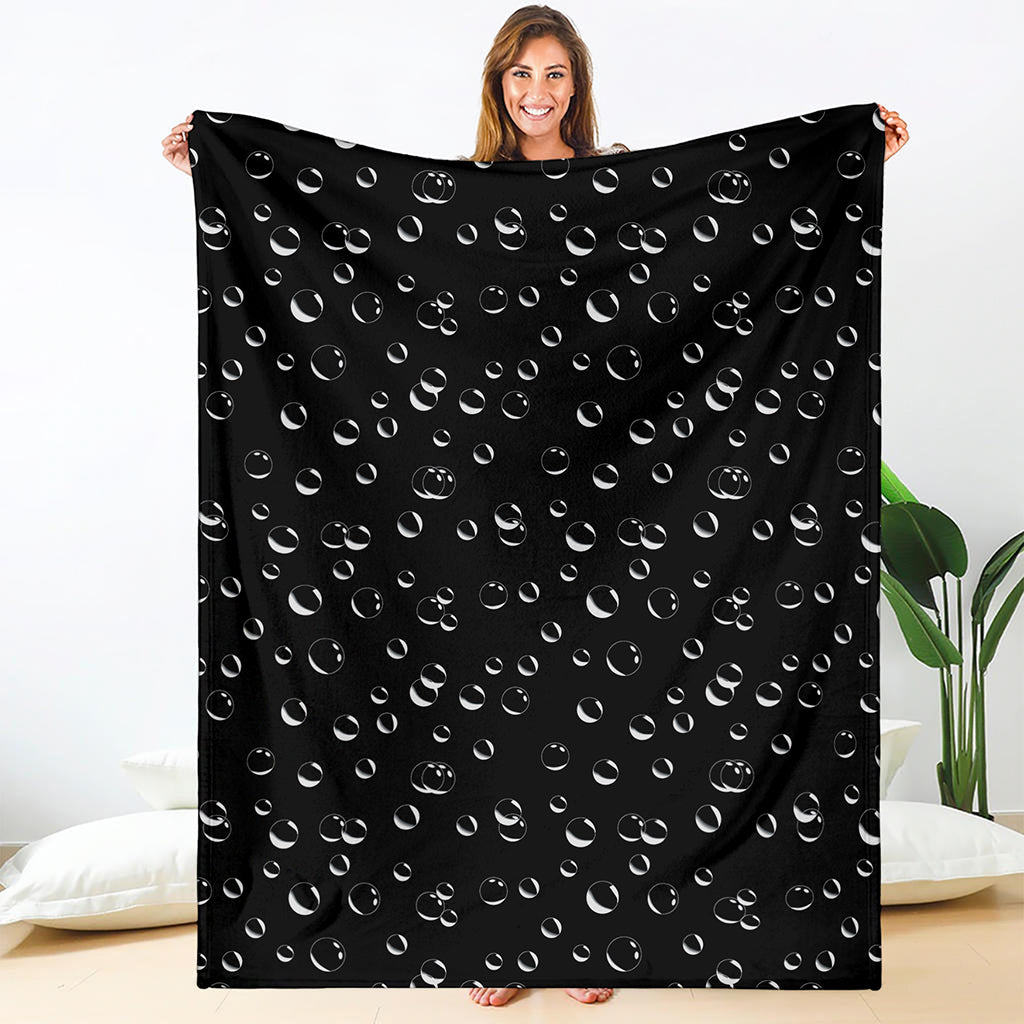 Black And White Bubble Pattern Print Blanket