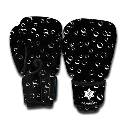 Black And White Bubble Pattern Print Boxing Gloves