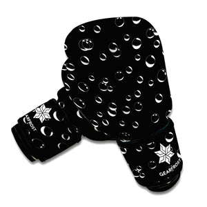 Black And White Bubble Pattern Print Boxing Gloves