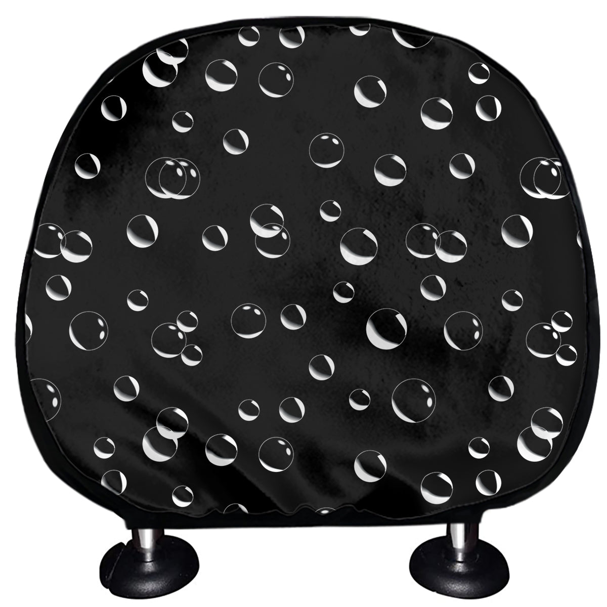 Black And White Bubble Pattern Print Car Headrest Covers