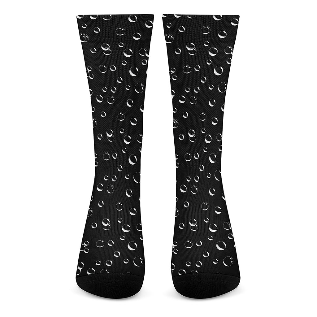 Black And White Bubble Pattern Print Crew Socks