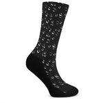 Black And White Bubble Pattern Print Crew Socks