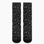 Black And White Bubble Pattern Print Crew Socks