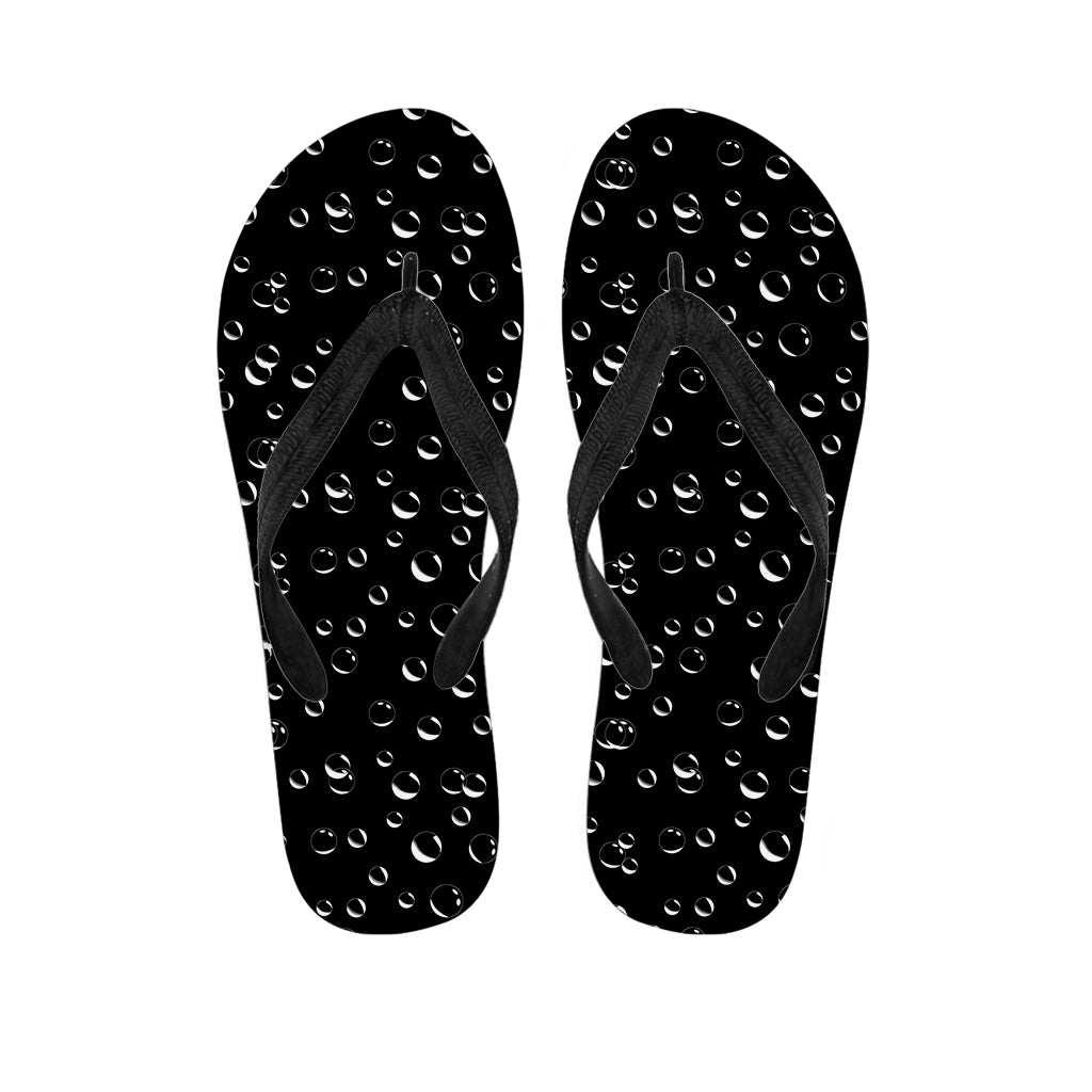 Black And White Bubble Pattern Print Flip Flops