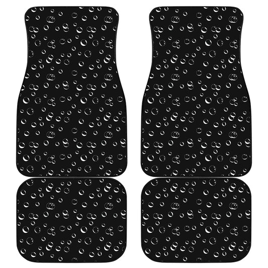 Black And White Bubble Pattern Print Front and Back Car Floor Mats