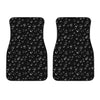 Black And White Bubble Pattern Print Front Car Floor Mats