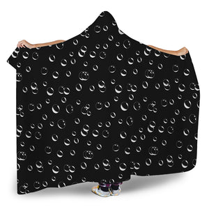 Black And White Bubble Pattern Print Hooded Blanket