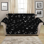 Black And White Bubble Pattern Print Loveseat Protector