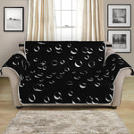 Black And White Bubble Pattern Print Loveseat Protector