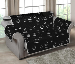 Black And White Bubble Pattern Print Loveseat Protector