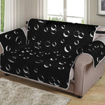 Black And White Bubble Pattern Print Loveseat Protector