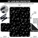 Black And White Bubble Pattern Print Loveseat Protector