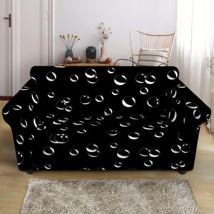 Black And White Bubble Pattern Print Loveseat Slipcover