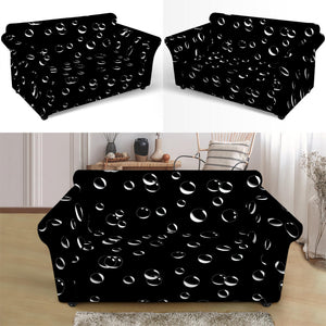 Black And White Bubble Pattern Print Loveseat Slipcover